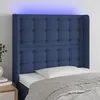 Image de Tête De Lit À Led Bleu 93x16x118/128 Cm Tissu Vidaxl