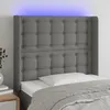 Image de Tête De Lit À Led Gris Foncé 103x16x118/128 Cm Tissu Vidaxl
