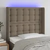 Image de Tête De Lit À Led Taupe 103x16x118/128 Cm Tissu Vidaxl