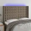 Image de Tête De Lit À Led Taupe 147x16x118/128 Cm Tissu Vidaxl