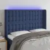Image de Tête De Lit À Led Bleu 147x16x118/128 Cm Tissu Vidaxl