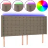Image de Tête De Lit À Led Taupe 163x16x118/128 Cm Tissu Vidaxl