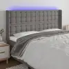 Image de Tête De Lit À Led Gris Foncé 183x16x118/128 Cm Tissu Vidaxl