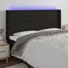 Image de Tête De Lit À Led Noir 203x16x118/128 Cm Tissu Vidaxl