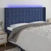Image de Tête De Lit À Led Bleu 203x16x118/128 Cm Tissu Vidaxl