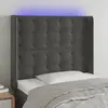 Image de Tête De Lit À Led Gris Foncé 83x16x118/128 Cm Velours Vidaxl
