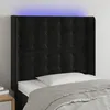 Image de Tête De Lit À Led Noir 83x16x118/128 Cm Velours Vidaxl