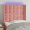 Image de Tête De Lit À Led Rose 83x16x118/128 Cm Velours Vidaxl