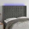 Image de Tête De Lit À Led Gris Foncé 147x16x118/128 Cm Velours Vidaxl