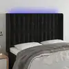 Image de Tête De Lit À Led Noir 147x16x118/128 Cm Velours Vidaxl