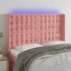 Image de Tête De Lit À Led Rose 147x16x118/128 Cm Velours Vidaxl