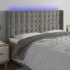 Image de Tête De Lit À Led Gris Clair 163x16x118/128 Cm Velours Vidaxl
