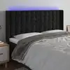 Image de Tête De Lit À Led Noir 163x16x118/128 Cm Velours Vidaxl