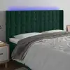 Image de Tête De Lit À Led Vert Foncé 163x16x118/128 Cm Velours Vidaxl