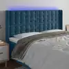 Image de Tête De Lit À Led Bleu Foncé 163x16x118/128 Cm Velours Vidaxl