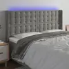 Image de Tête De Lit À Led Gris Clair 183x16x118/128 Cm Velours Vidaxl