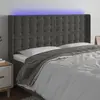 Image de Tête De Lit À Led Gris Foncé 183x16x118/128 Cm Velours Vidaxl