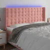 Image de Tête De Lit À Led Rose 183x16x118/128 Cm Velours Vidaxl