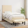 Image de Sommier À Lattes De Lit Avec Matelas Crème 80x200 Cm Tissu Vidaxl