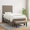 Image de Sommier À Lattes De Lit Avec Matelas Taupe 90x190 Cm Tissu Vidaxl