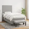 Image de Sommier À Lattes De Lit Avec Matelas Gris Clair 90x200 Cm Tissu Vidaxl