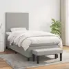 Image de Sommier À Lattes De Lit Avec Matelas Gris Clair 100x200cm Tissu Vidaxl