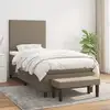 Image de Sommier À Lattes De Lit Avec Matelas Taupe 100x200 Cm Tissu Vidaxl