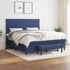 Image de Sommier À Lattes De Lit Avec Matelas Bleu 160x200 Cm Tissu Vidaxl