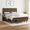 Image de Sommier À Lattes De Lit Avec Matelas Marron Foncé 180x200 Cm Vidaxl