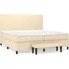 Image de Sommier À Lattes De Lit Avec Matelas Crème 200x200 Cm Tissu Vidaxl