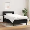 Image de Sommier À Lattes De Lit Avec Matelas Noir 90x190 Cm Tissu Vidaxl
