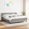 Image de Sommier À Lattes De Lit Avec Matelas Gris Clair 180x200cm Tissu Vidaxl