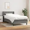 Image de Sommier À Lattes De Lit Avec Matelas Gris Foncé 80x200 Cm Tissu Vidaxl