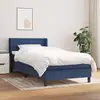 Image de Sommier À Lattes De Lit Avec Matelas Bleu 80x200 Cm Tissu Vidaxl