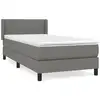 Image de Vidaxl sommier à lattes de lit avec matelas gris foncé 100x200cm tissu