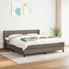 Image de Sommier À Lattes De Lit Avec Matelas Taupe 180x200 Cm Tissu Vidaxl