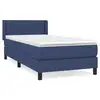 Image de Vidaxl sommier à lattes de lit avec matelas bleu 90x200 cm tissu