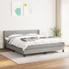 Image de Sommier À Lattes De Lit Avec Matelas Gris Clair 180x200cm Tissu Vidaxl