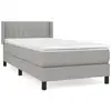 Image de Vidaxl sommier à lattes de lit et matelas gris clair 90x190 cm tissu