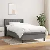Image de Sommier À Lattes De Lit Avec Matelas Gris Foncé 90x200 Cm Tissu Vidaxl