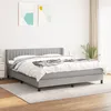 Image de Sommier À Lattes De Lit Avec Matelas Gris Clair 160x200cm Tissu Vidaxl