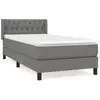 Image de Vidaxl sommier à lattes de lit et matelas gris foncé 90x190 cm tissu