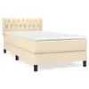 Image de Vidaxl sommier à lattes de lit avec matelas crème 100x200 cm tissu