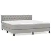 Image de Vidaxl sommier à lattes de lit avec matelas gris clair 160x200cm tissu