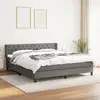 Image de Sommier À Lattes De Lit Avec Matelas Gris Foncé 160x200cm Tissu Vidaxl