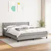 Image de Sommier À Lattes De Lit Avec Matelas Gris Clair 180x200cm Tissu Vidaxl