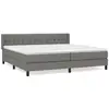 Image de Vidaxl sommier à lattes de lit avec matelas gris foncé 200x200cm tissu