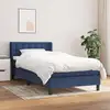 Image de Sommier À Lattes De Lit Avec Matelas Bleu 80x200 Cm Tissu Vidaxl