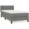 Image de Vidaxl sommier à lattes de lit avec matelas gris foncé 90x200 cm tissu