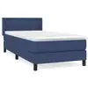 Image de Vidaxl sommier à lattes de lit avec matelas bleu 100x200 cm tissu